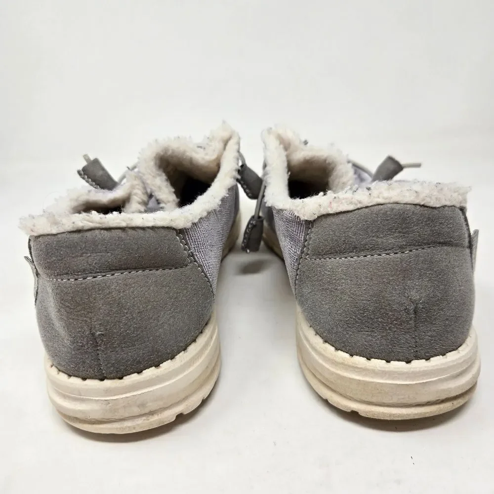 HEY DUDE Wendy‎ Corduroy Gray Slip On Loafers Shoes Women’s Size 9 Lined